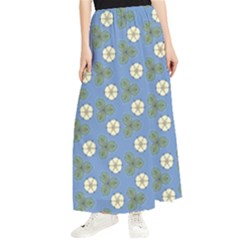 Flowers Leaves  Floristic Pattern Maxi Chiffon Skirt