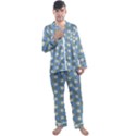 Flowers leaves. floristic pattern Men s Long Sleeve Satin Pajamas Set View1