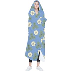 Flowers Leaves  Floristic Pattern Wearable Blanket by SychEva