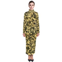 Camouflage Sand  Turtleneck Maxi Dress by JustToWear