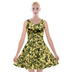 Camouflage Sand  Velvet Skater Dress by JustToWear