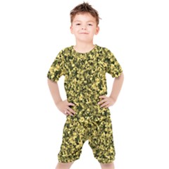 Camouflage Sand  Kids  Tee And Shorts Set by JustToWear