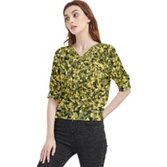 Camouflage Sand  Quarter Sleeve Blouse