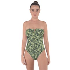 Camouflage Green Tie Back One Piece Swimsuit by JustToWear