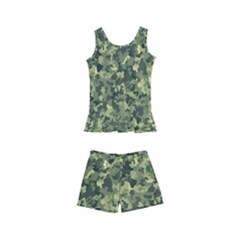 Camouflage Green Kids  Boyleg Swimsuit by JustToWear