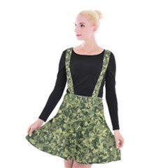 Camouflage Green Suspender Skater Skirt by JustToWear