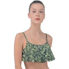 Camouflage Green Frill Bikini Top by JustToWear