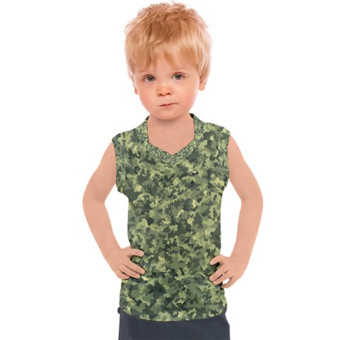 Camouflage Green Kids  Sport Tank Top by JustToWear