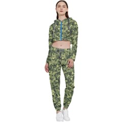 Camouflage Green Cropped Zip Up Lounge Set by JustToWear