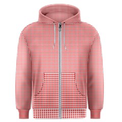 Dots Red On White Men s Zipper Hoodie