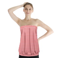 Dots Red On White Strapless Top by JustToWear