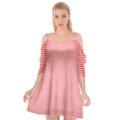 Dots Red On White Cutout Spaghetti Strap Chiffon Dress by JustToWear