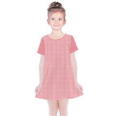 Dots Red On White Kids  Simple Cotton Dress by JustToWear