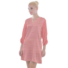 Dots Red On White Open Neck Shift Dress