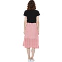 Dots red on white Frill Hi Low Chiffon Skirt View2