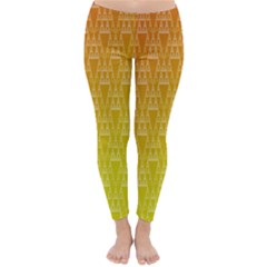 Orange Triangles Classic Winter Leggings