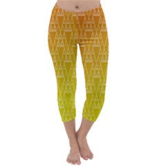 Orange Triangles Capri Winter Leggings 