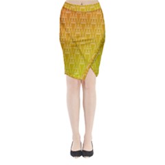 Orange Triangles Midi Wrap Pencil Skirt by JustToWear