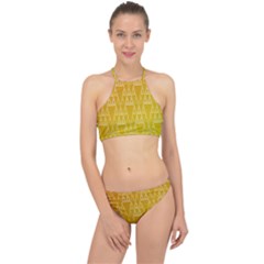 Orange Triangles Racer Front Bikini Set by JustToWear