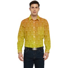 Orange Triangles Men s Long Sleeve Pocket Shirt 