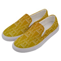 Orange Triangles Men s Canvas Slip Ons by JustToWear