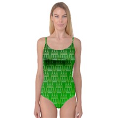 Green Triangles Camisole Leotard 