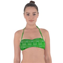 Green Triangles Halter Bandeau Bikini Top by JustToWear