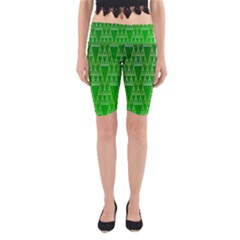 Green Triangles Yoga Cropped Leggings by JustToWear