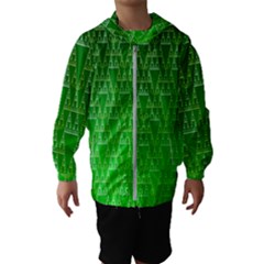 Green Triangles Kids  Hooded Windbreaker