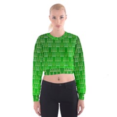 Green Triangles Cropped Sweatshirt by JustToWear