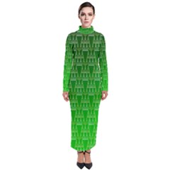 Green Triangles Turtleneck Maxi Dress by JustToWear