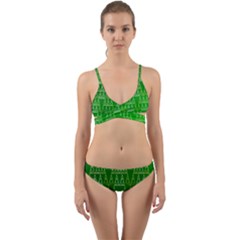 Green Triangles Wrap Around Bikini Set by JustToWear