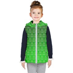 Green Triangles Kids  Hooded Puffer Vest