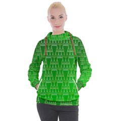 Green Triangles Women s Hooded Pullover by JustToWear