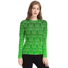 Green Triangles Women s Long Sleeve Rash Guard