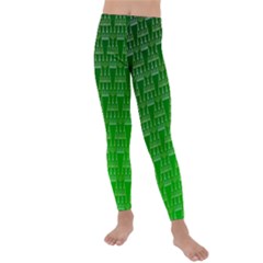 Green Triangles Kids  Lightweight Velour Leggings