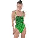 Green triangles Tie Strap One Piece Swimsuit View1