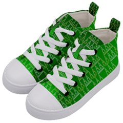 Green Triangles Kids  Mid-top Canvas Sneakers by JustToWear