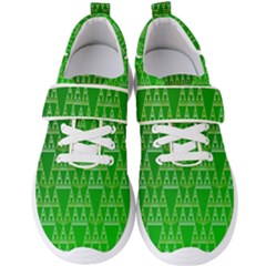 Green Triangles Men s Velcro Strap Shoes by JustToWear