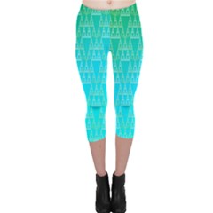 Blue Triangles Capri Leggings  by JustToWear