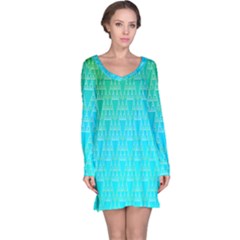 Blue Triangles Long Sleeve Nightdress by JustToWear