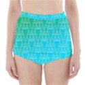 Blue triangles High-Waisted Bikini Bottoms View1