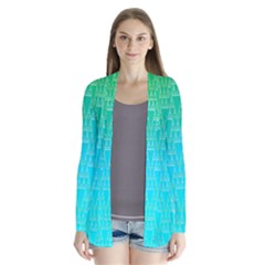 Blue Triangles Drape Collar Cardigan by JustToWear