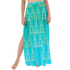 Blue Triangles Maxi Chiffon Tie-up Sarong by JustToWear