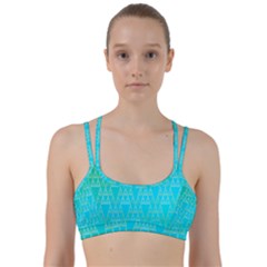 Blue Triangles Line Them Up Sports Bra by JustToWear