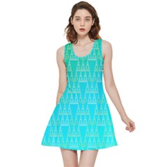 Blue Triangles Inside Out Reversible Sleeveless Dress