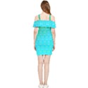 Blue triangles Shoulder Frill Bodycon Summer Dress View2