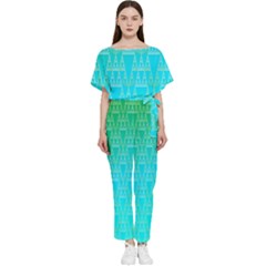 Blue Triangles Batwing Lightweight Jumpsuit