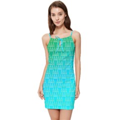 Blue Triangles Summer Tie Front Dress by JustToWear