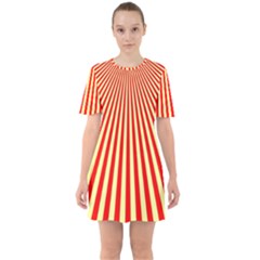 Sun Rays Sixties Short Sleeve Mini Dress by JustToWear